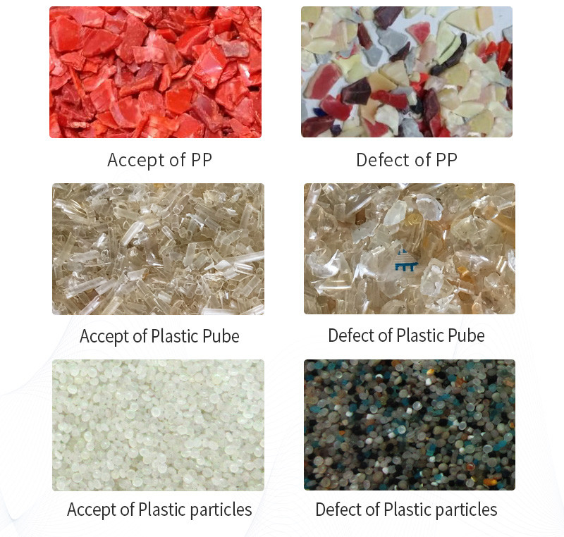 Two Layer 4 Chutes Automatic Pe Pvc Abs Hdpe Ldpe Plastic Color Sorter Machine