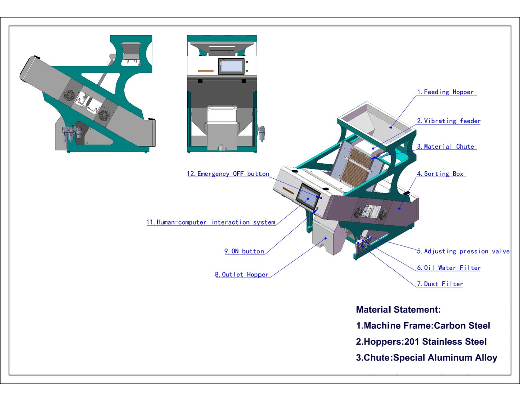Farm Use Oats Color Sorter Intelligent CCD Color Sorting Machine With CE Certification