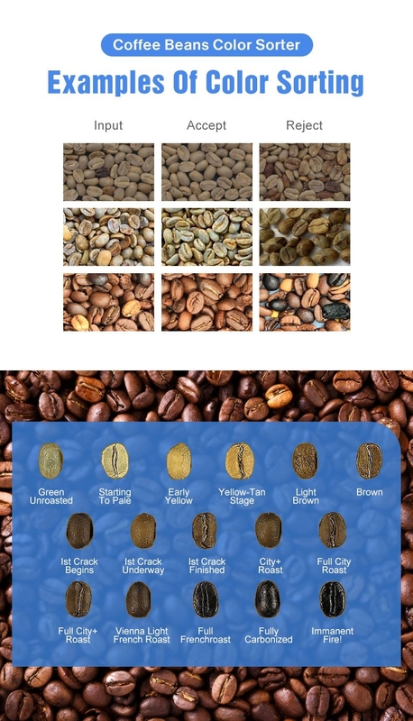 Precision Coffee Bean Color Sorter With Japan Nikon Lens Advanced Deep Learning Technology