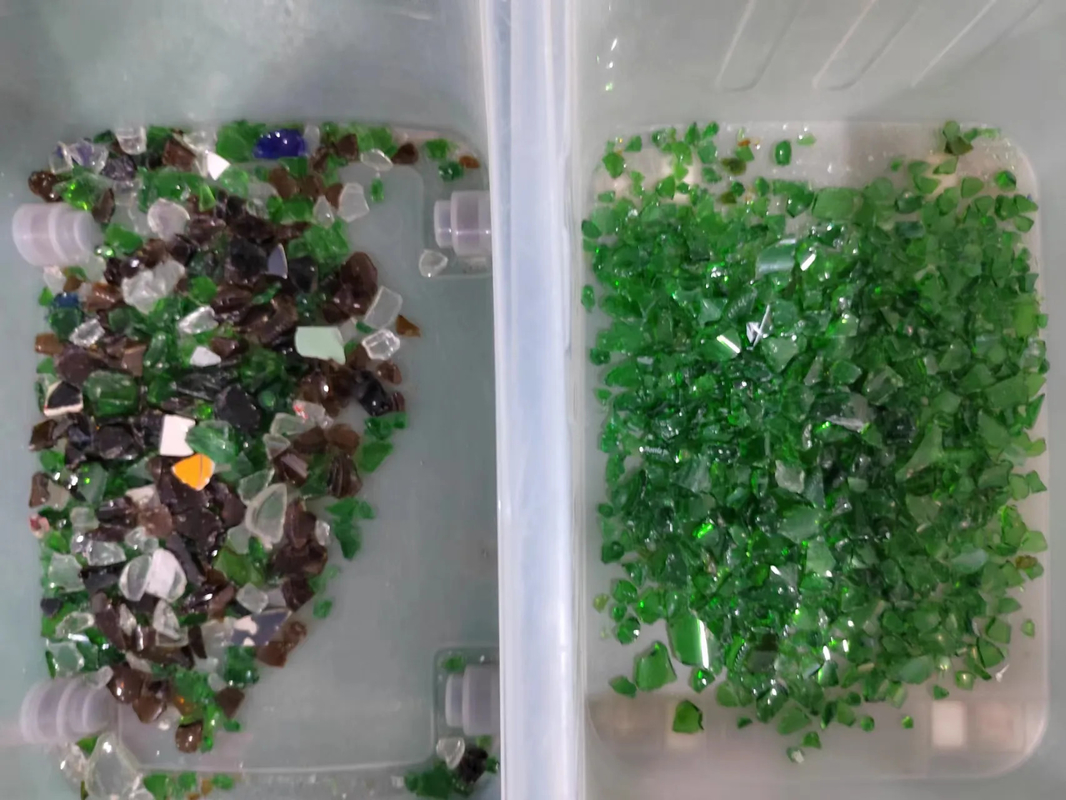WenYao New Wet Recycled Amber Glass Color Sorting Machine Line Glass Cullet Color Sorter Machine Line for Broken Glass