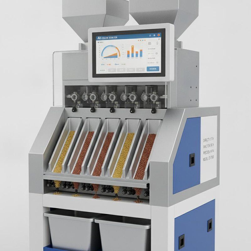 Automatically 7 Chute Style High Technology AI Color Sorter Machine with 99.99% Sorting Accuracy and Toshiba CCD Sensor