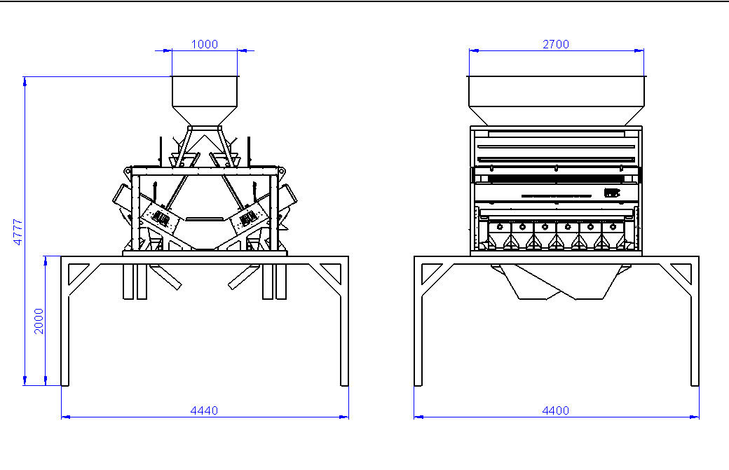 Optical RGB Camera 12 Chutes Rice Color Sorter Machine For Rice Mill