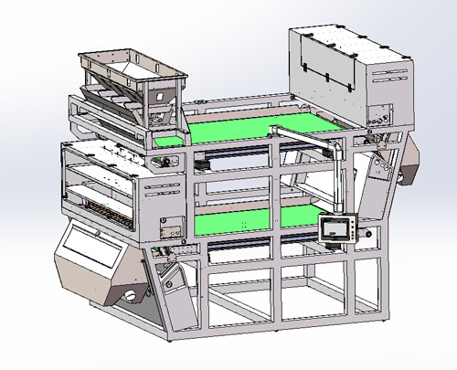 Double Conveyor Belts Plastic Color Sorter Plastic Sorting Machine