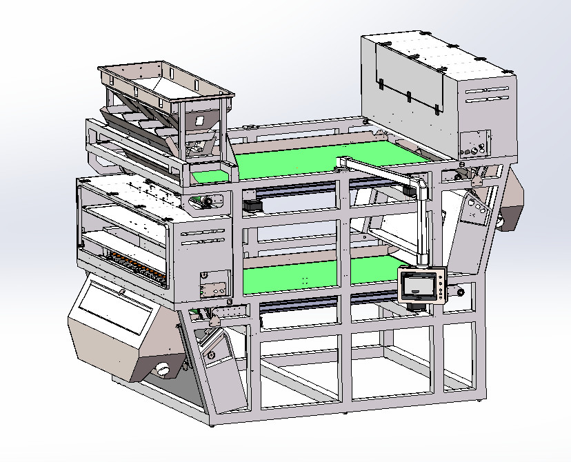 1 Conveyor Belt Quartz Color Sorter Ore Color Sorter With 4 Vibrators