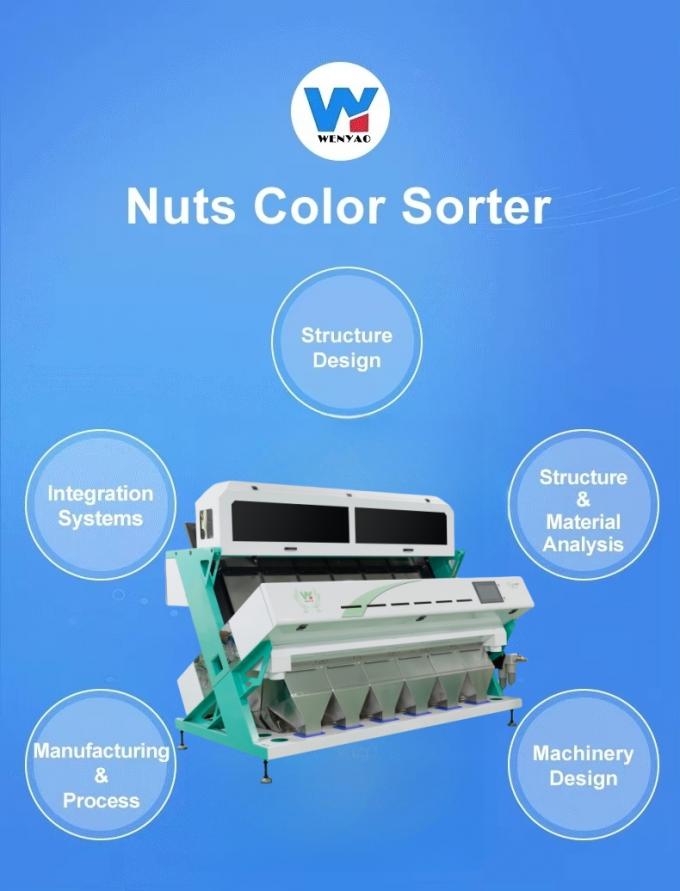 Intelligent 6 Chute Cashew Nut Color Sorting Machine with Toshiba CCD Sensor and RGB Camera 0