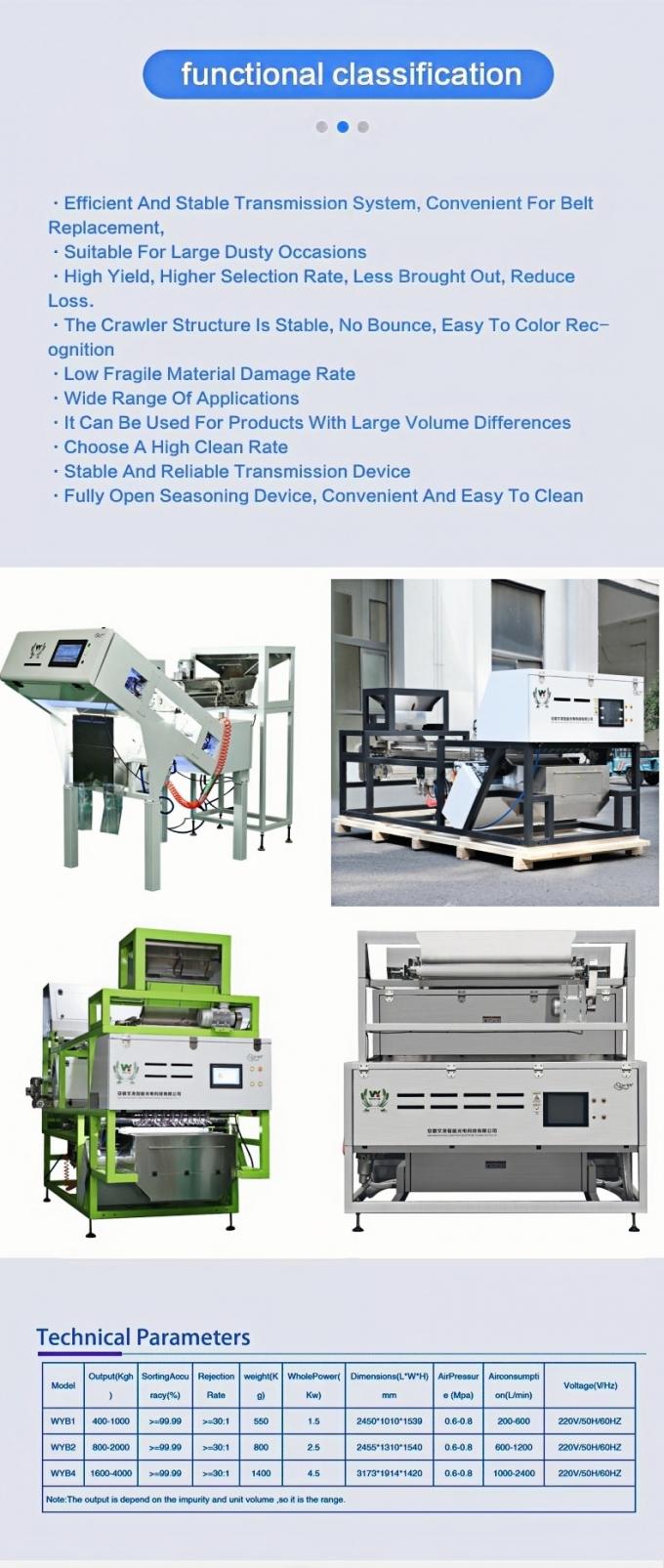 Industrial Tomato Cherry Color Sorter Machine 1000kg/h Stainless Steel 8